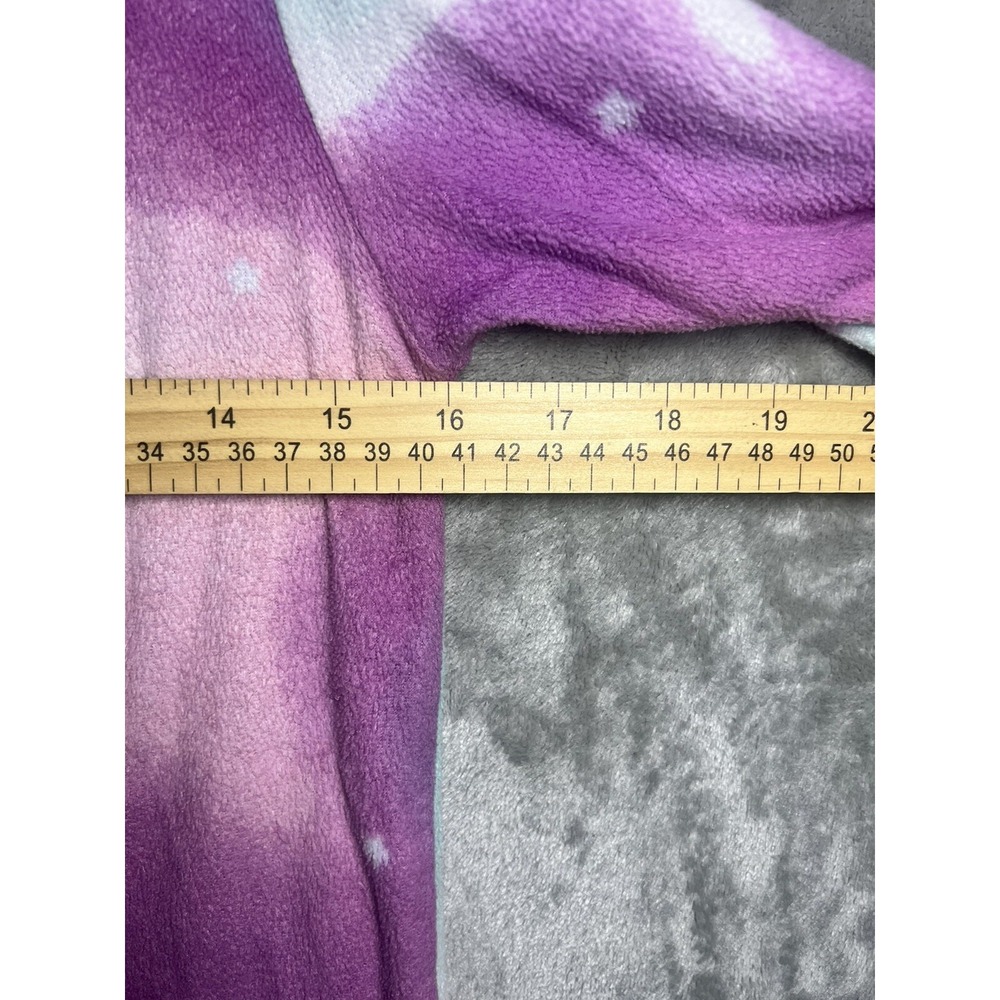 CAT & JACK SZ L 10-12Hooded Unicorn One Piece Fleece Sleeper Girls Tie Dye Stars - Picture 5 of 8